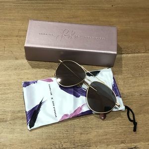 Laura Lee x DIFF Peachy Rose Gold Aviator Glasses